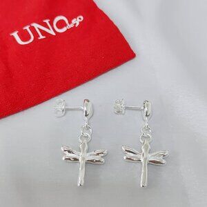Uno de 50 Earring HOLD-ME TIGHT EARRINGS Simple Short Dragonfly Earrings Silver